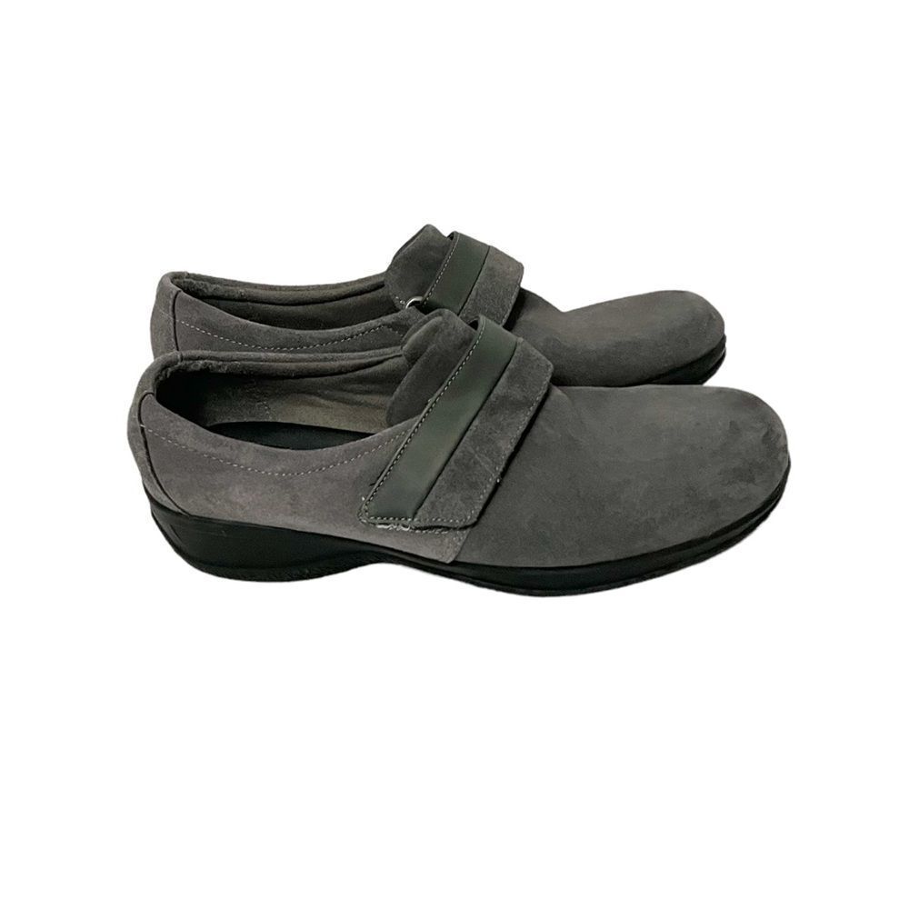 Clarks Bendables Dark Gray Suede Leather Slip On Loafers 81450 Size 8.5
